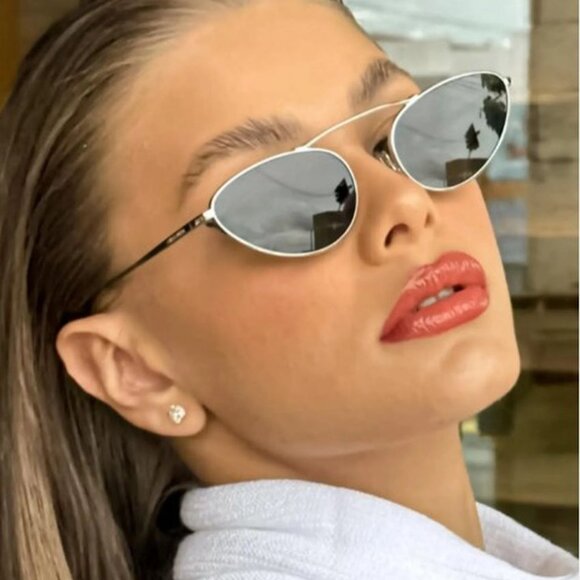 NWT SAINT LAURENT SILVER WOMEN SUNGLASSES - Picture 1 of 5